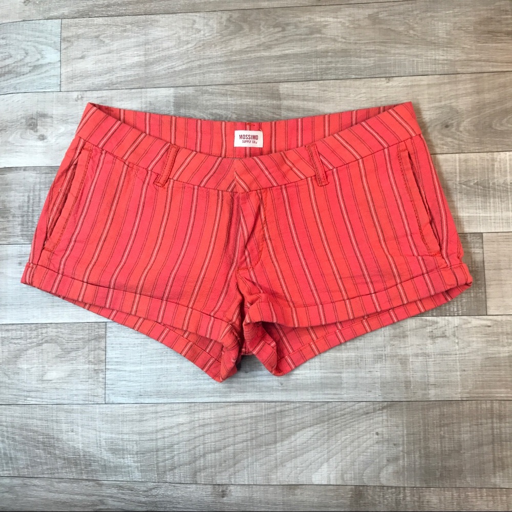 Mossimo coral stripe shorts size 9 - Picture 3 of 5